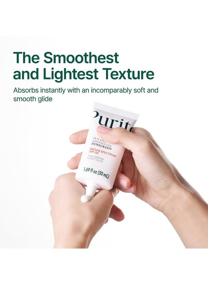 PURITO Sun Day Adventure Korean Sunscreen Smoothest and Lightest Texture Broad Spectrum SPF 50 UVA & UVB Protection No White Cast Oil Free For All Skin Types Vegan Daily Skin Care 50ml, 1.69 fl.oz  - Image 4