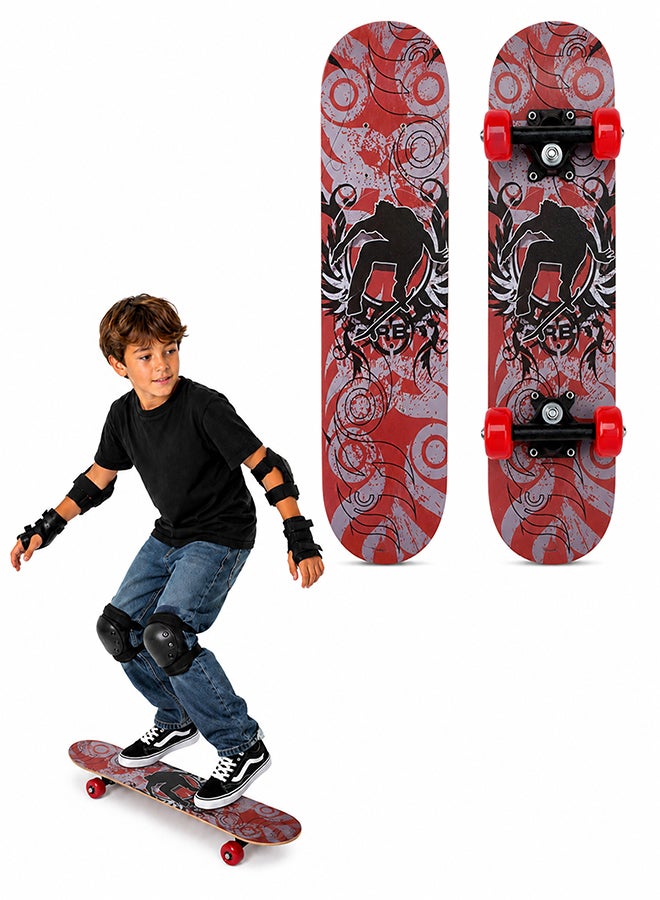 Toshionics Complete Standard Skateboards With PU Wheels For Beginners Boys Girls Teenager Wooden Canadian Maple Cruiser Pro Skate Board - Image 1