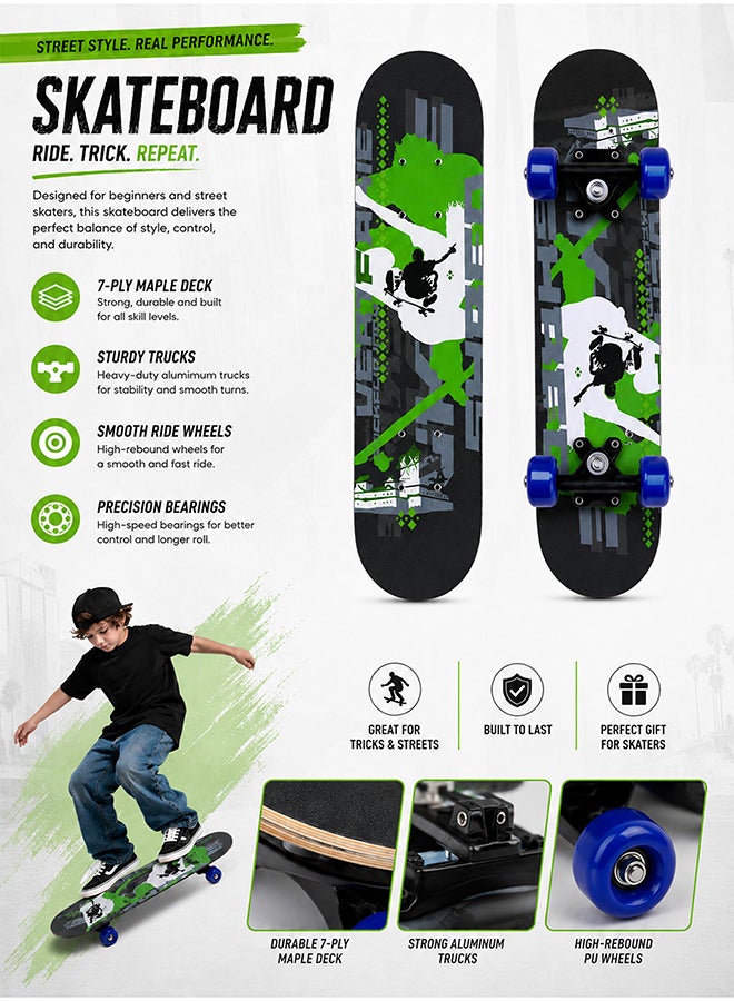 Toshionics Complete Standard Skateboards With PU Wheels For Beginners Boys Girls Teenager Wooden Canadian Maple Cruiser Pro Skate Board - Image 3