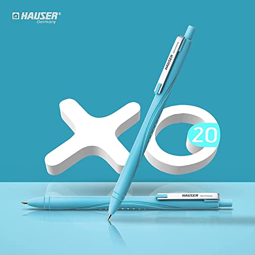 Hauser Xo 20 Retractable Ball Pen Blister Pack | Tip 0.7mm | Sleek Body & Minimalistic Design | Matt Finish | Solid Body Type | Low Viscosity Ink | Ultra Durable Tip | Blue Ink, Set of 3 Pcs X 5 Pack - Image 5
