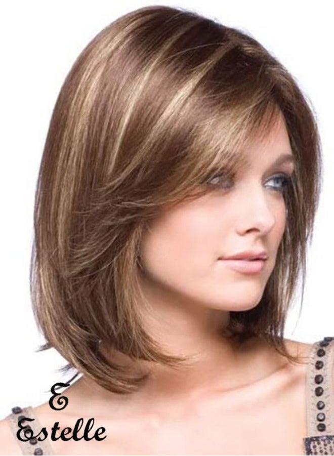 إستيل شعر مستعار مقاوم للحرارة من الألياف ذو مظهر بني طبيعي للحفلات التنكرية للاستخدام اليومي لاستبدال شعر مستعار اصطناعي للنساء الموضة - Image 1