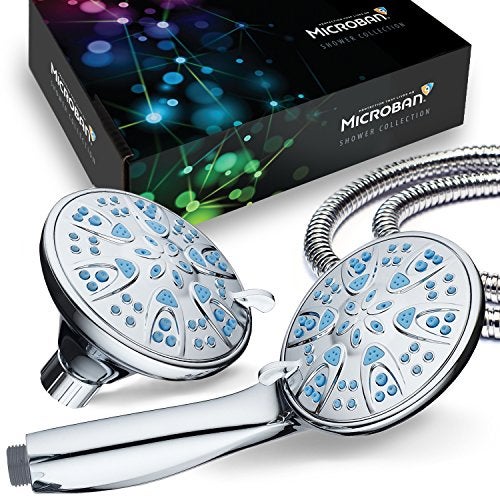 AquaDance for California Premium High Pressure Antimicrobial 30setting 3 Way Dual Handheld Shower Head Combo Stainless Steel Hose Water Diverter Chrome Finish - Image 3