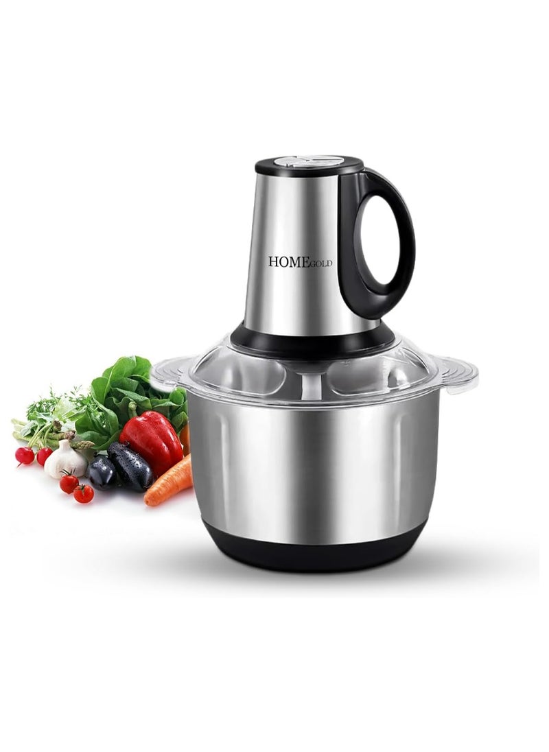 Home Gold Home Gold 1000 Chopper, 5 Liter Capacity, 2 Speeds, Multi-Color, 4 Sharp Blades, Stainless Steel Gears, Rust-Proof Stainless Steel Bowl, 12 Months Warranty  - Image 2