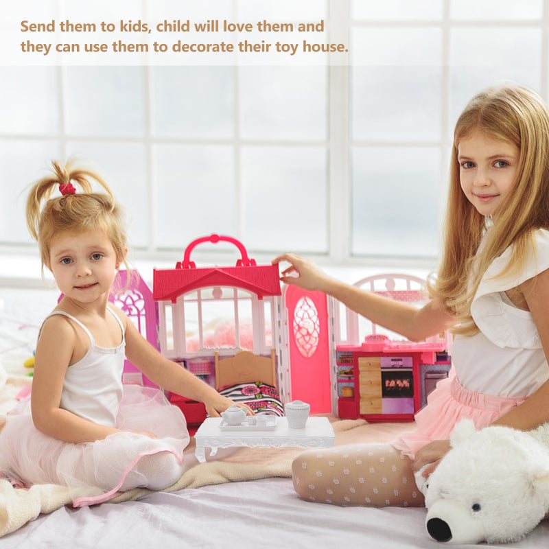 1 Set Doll House Tea Table Doll House Mini Teaware Ornament Kids Doll House Toys - Image 1