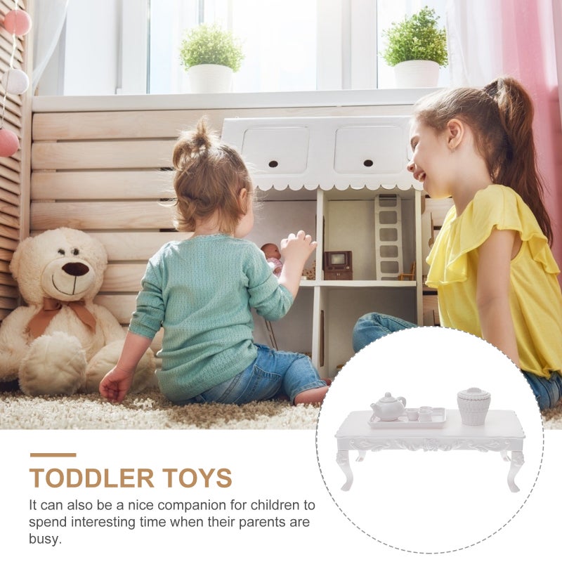 1 Set Doll House Tea Table Doll House Mini Teaware Ornament Kids Doll House Toys - Image 4