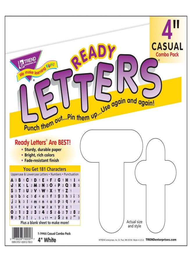 TREND ENTERPRISES White 4" Casual Combo Ready Letters (T-79905) - Image 3
