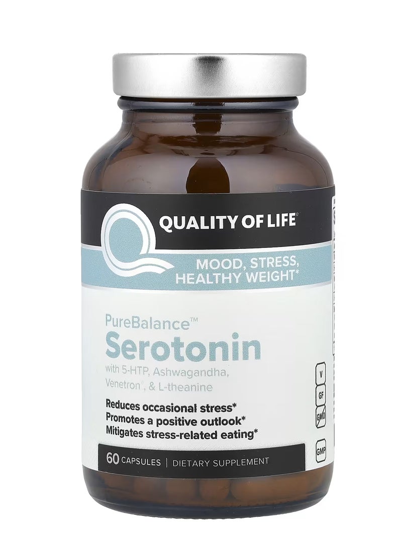 Quality of Life بيور بالانس™ سيروتونين، 60 كبسولة