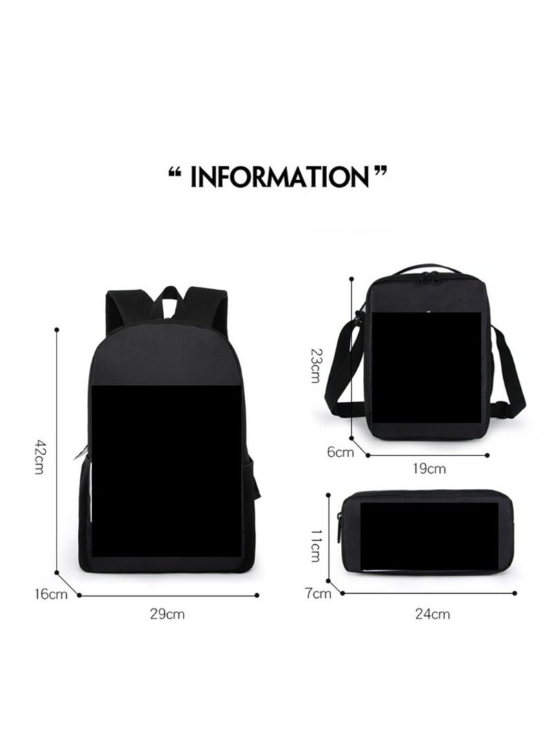 Godzilla Children's leisure load reducing large capacity printed backpack for elementary school students, 3-piece set - Image 2