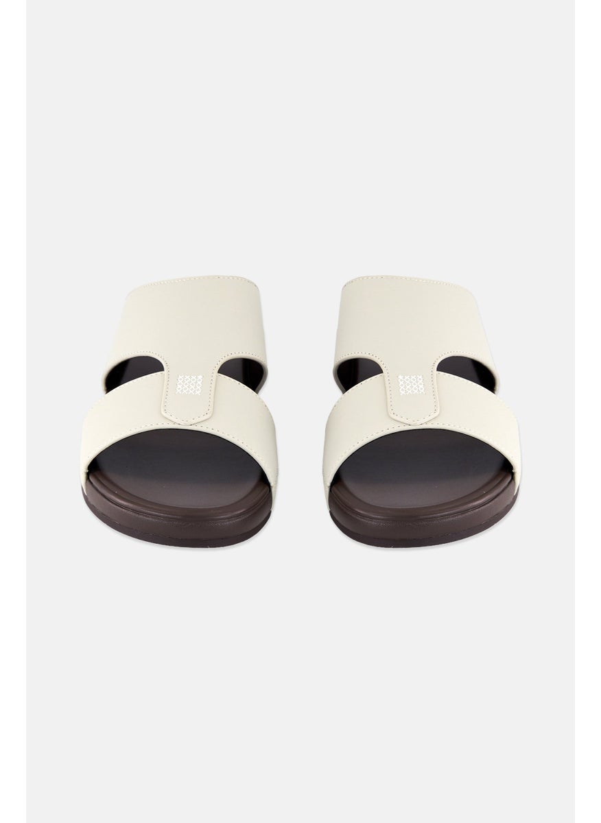 Algspar Men 2 Strap Slip On Arabic Sandals, Beige  - Image 4