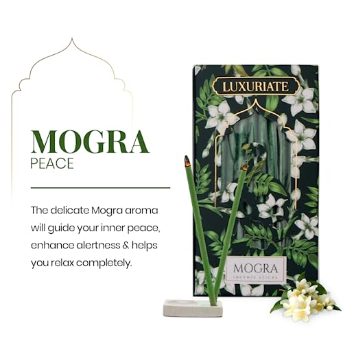 LUXURIATE Mogra Bambooless Incense Dhoop | Natural Herbal Incense Organic Incense, Long-Lasting Incense Stick, Agarbatti for Puja | Luxury Premium Incense - Pack of 1 (20 Sticks) - Image 2