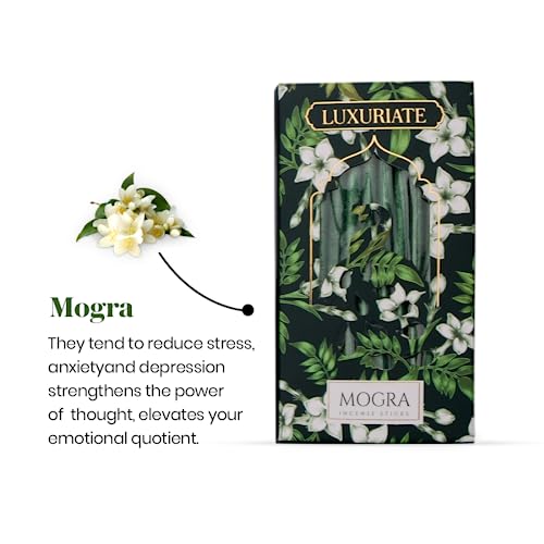 LUXURIATE Mogra Bambooless Incense Dhoop | Natural Herbal Incense Organic Incense, Long-Lasting Incense Stick, Agarbatti for Puja | Luxury Premium Incense - Pack of 1 (20 Sticks) - Image 3