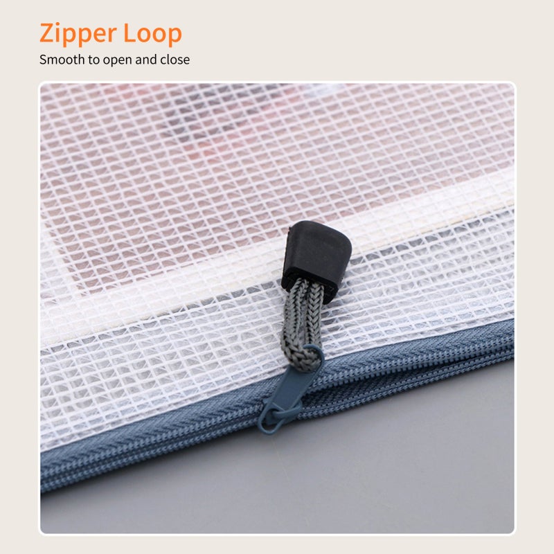 A3 Storage Bags 12 Packs PP Material Water-Resistant Document Protectors - Durable Metal Zipper With Rope Loop Paper Organizers for Office Travel Home Organization - Image 3