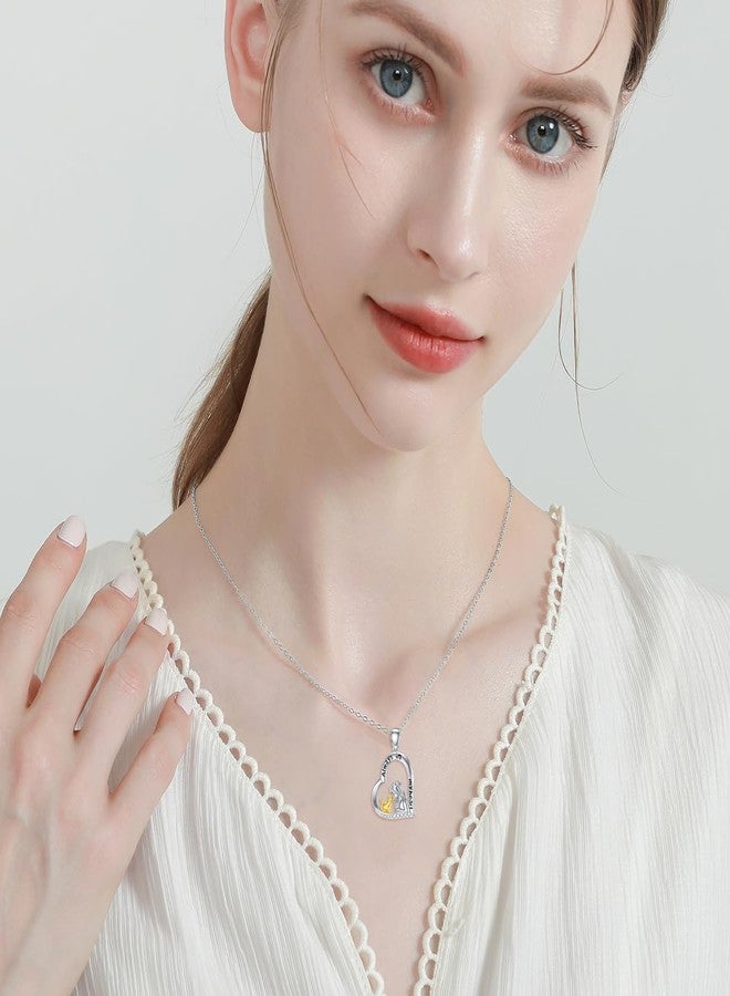 LONAGO Cat Heart Necklace Cat Heart Pendant Necklace Jewelry Gift for Women - Image 5