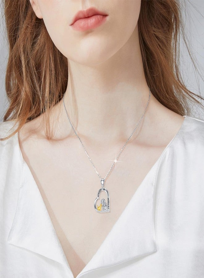 LONAGO Cat Heart Necklace Cat Heart Pendant Necklace Jewelry Gift for Women - Image 4