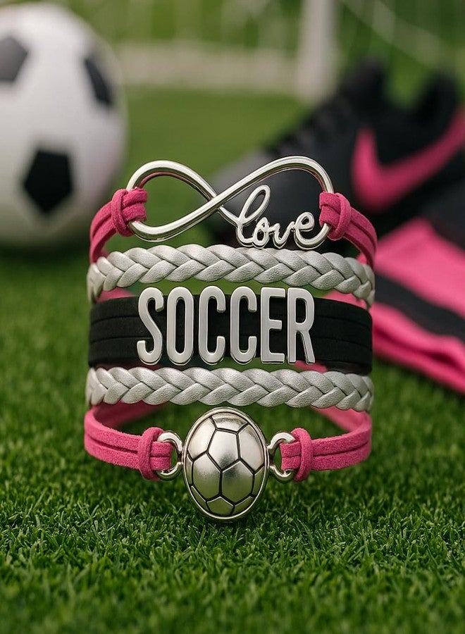 إنفينيتي كوليكشن سوار كرة قدم قابل للتعديل من مجموعة إنفينيتي - مجوهرات لعشاق كرة القدم - إكسسوار رياضي مزين بكرة - هدية مثالية للمتحمسين واللاعبين والمدربين - مناسب ليوم المباراة ولروح الفريق - Image 3