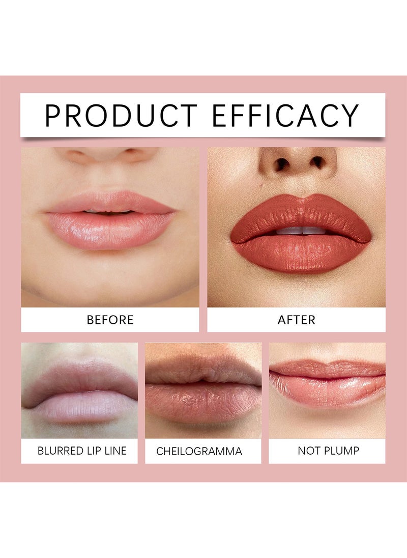 EELHOE - Lip Liner & Stain, Long Lasting Waterproof Matte Lip Liner Tattoo, Moisturizing Lip Makeup for Women, 3ml Reddish Brown - Image 1