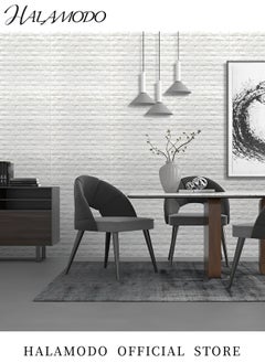 HALAMODO 3PCS 3D Wall Panels Peel & Stick Foam Brick Wall Panels Self Adhesive Waterproof Wall Panels Faux Brick Wallpaper Sticker for Interior Wall Decor in Bedroom & Living Room  - Image 4