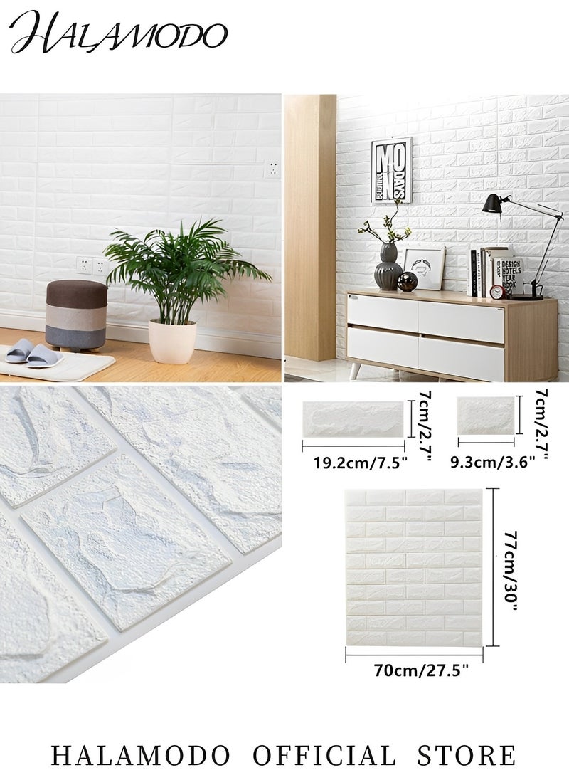 3PCS 3D Wall Panels Peel & Stick Foam Brick Wall Panels Self Adhesive Waterproof Wall Panels Faux Brick Wallpaper Sticker for Interior Wall Decor in Bedroom & Living Room