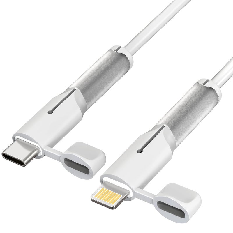 Sounce Cable End Protector for Type-C to Type-C Apple Lightning Cable – Waterproof and Dustproof Silicone Cap, Anti-Bend Cable Saver and Organizer, Only for Apple C to C Charging Cables, White - Image 1