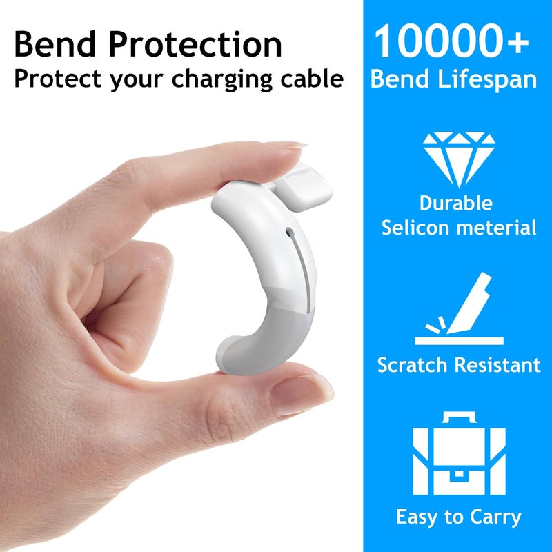 Sounce Cable End Protector for Type-C to Type-C Apple Lightning Cable – Waterproof and Dustproof Silicone Cap, Anti-Bend Cable Saver and Organizer, Only for Apple C to C Charging Cables, White - Image 3