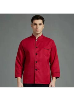 NIBEMINENT Men's and Women's Universal Chef Uniform  Collar Restaurant Kitchen Female Chef Coat Catering Clothing Chef Uniform  - Image 1