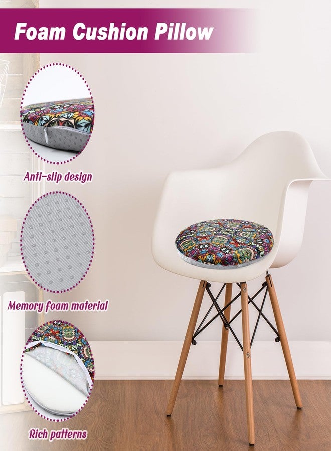 Ziliny 8 Pack 12.99" Round Chair Pad Memory Foam Round Seat Cushions Anti Slip Soft Circle Stool Cushions Detachable Chair Pad for Dining Room, Living Room, Office - Image 3