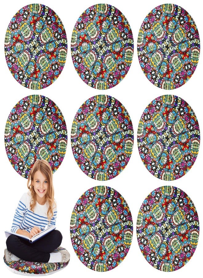 Ziliny 8 Pack 12.99" Round Chair Pad Memory Foam Round Seat Cushions Anti Slip Soft Circle Stool Cushions Detachable Chair Pad for Dining Room, Living Room, Office - Image 1