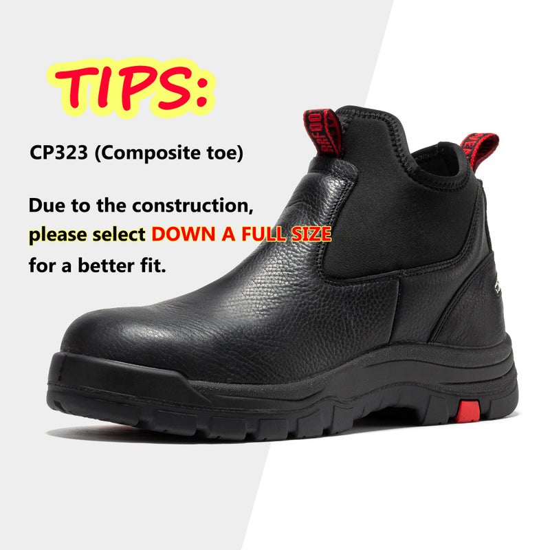 ROCKROOSTER Lanley Men's Black 6 inch Chelsea Boots, EH Rated Waterproof Slip-on Work Boots CP323-Composite Toe-10.5 - Image 2