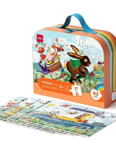 57-Piece Puzzle Set With Luminous Effect With Carry Bag