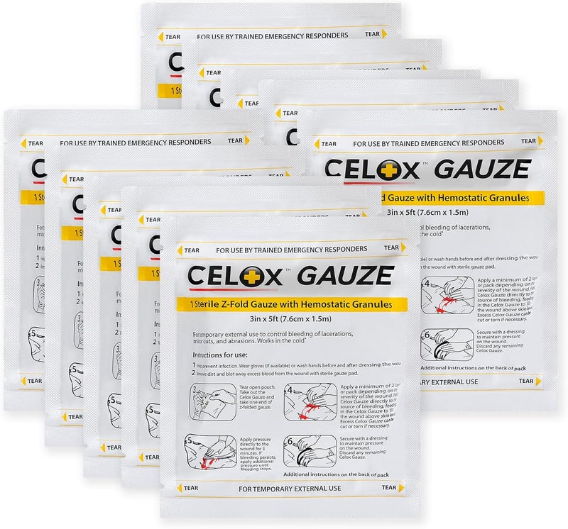 ILIOS CELOXs Gauze  ZFold Hemostatic Gauze 3in X 5ft 76cm X 15m  Controls Moderate to Severe Bleeding Packed by Ilios - Image 5