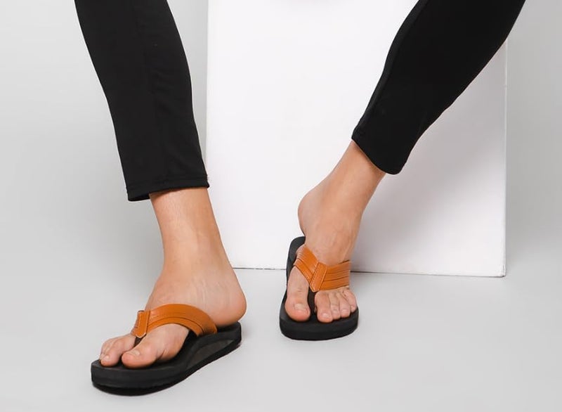 SHAPECRUNCH Arch Support Slippers for Men - Ortho Slippers with MCR Sole to Reduce Pressure on Feet, Joints, and Back (Tan, numeric_6) - Image 4