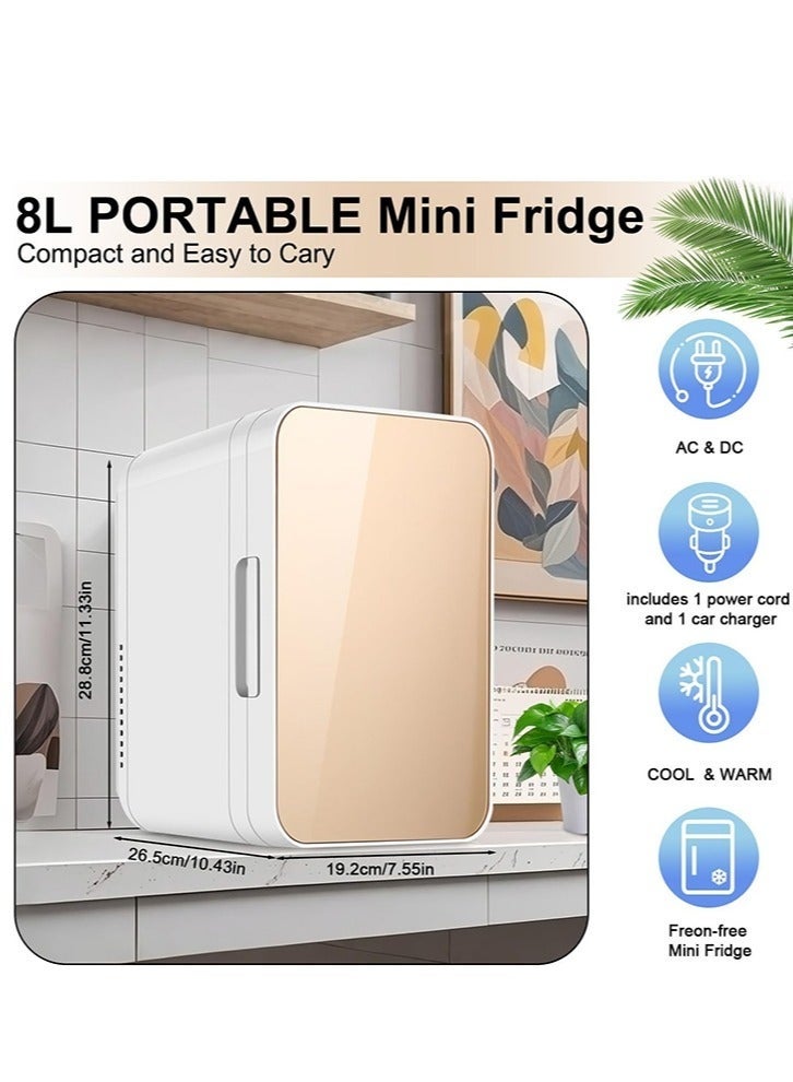 Arabest Mini Refrigerator,8L Refrigerator,Compact and Portable,Double-layer Fridge,Low Noise Refrigerator 110V AC/DC Portable Thermoelectric Cooler & Warmer for Skincare, Food, Drinks,Car/Bedroom/Office/Camping Use - Image 5