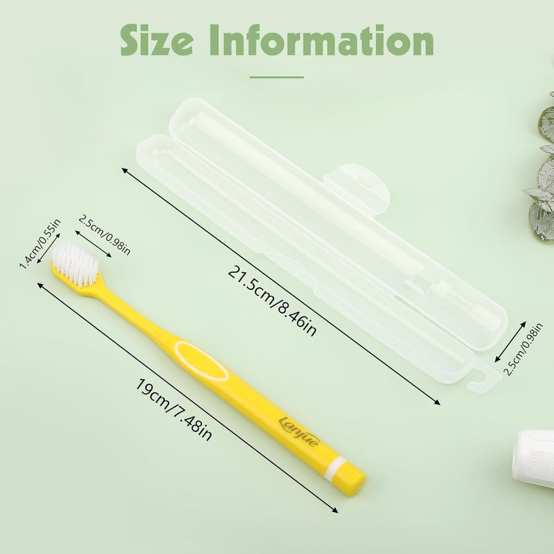Lanjue 6pcs Travel Toothbrush Set, Extra Soft Toothbrushes for Adults Gentle Portable Manual Toothbrush with Individual Travel Case Deep Cleaning Flossing Toothbrushes for Sensitive Teeth(Multicolor) - Image 2