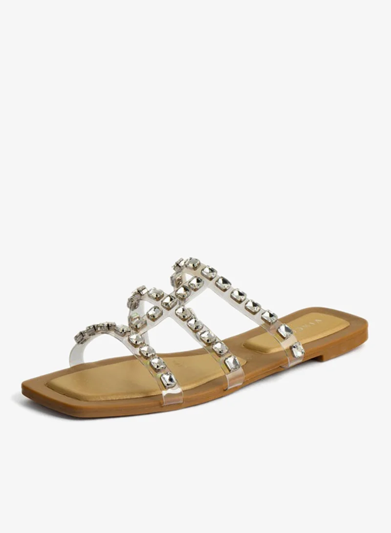 فينتشي صنادل مسطحة متعددة الأحزمة للنساء