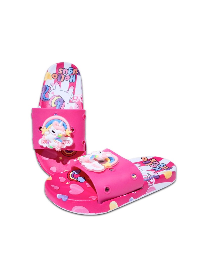 Generic - Unicorn Girl's Slide Slipper with Upper Spinner Toy - Image 1