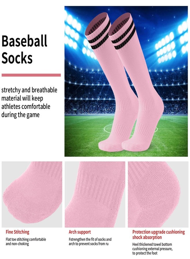 AWAYTR Youth Baseball Socks and Belt - Kids Softball Belts and Socks Combo for Youth Boys Girls (Pink, Fit waist 20" - 34" (Rec 6-15yrs)) - Image 3