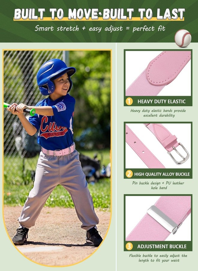 AWAYTR Youth Baseball Socks and Belt - Kids Softball Belts and Socks Combo for Youth Boys Girls (Pink, Fit waist 20" - 34" (Rec 6-15yrs)) - Image 4