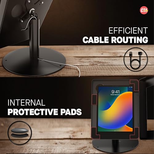 CTA Digital Premium Retail POS Stand – CTA Upscale Tablet Kiosk Stand with 360 Rotation & Locking – for iPad 11 (A16) - Pro 11-inch M4 - Air 11-inch M3- iPad 10th Gen - Galaxy Tab & More Tablets - Image 4