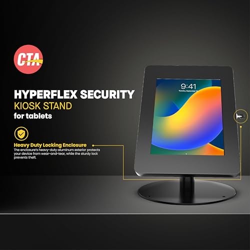 CTA Digital Premium Retail POS Stand – CTA Upscale Tablet Kiosk Stand with 360 Rotation & Locking – for iPad 11 (A16) - Pro 11-inch M4 - Air 11-inch M3- iPad 10th Gen - Galaxy Tab & More Tablets - Image 2
