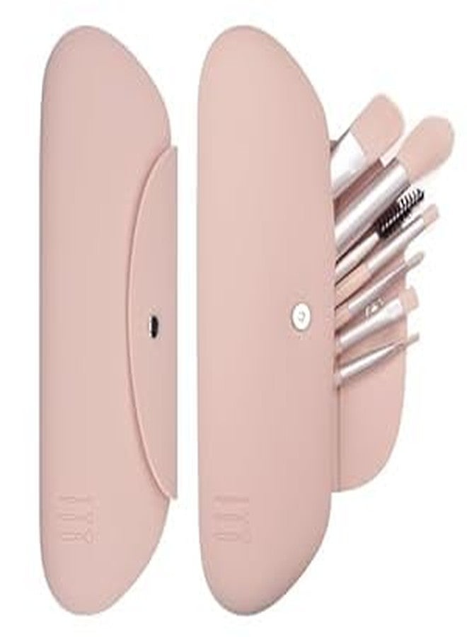 Mluffy No Fall Out Soft Brushes and Portable Silicone Make Up Pouch Organizer | Double Side Hollow Breathable Freely Squeeze Makeup Blender Sponge Holder for Girl's (Pink) (Pack of 1) - Image 1