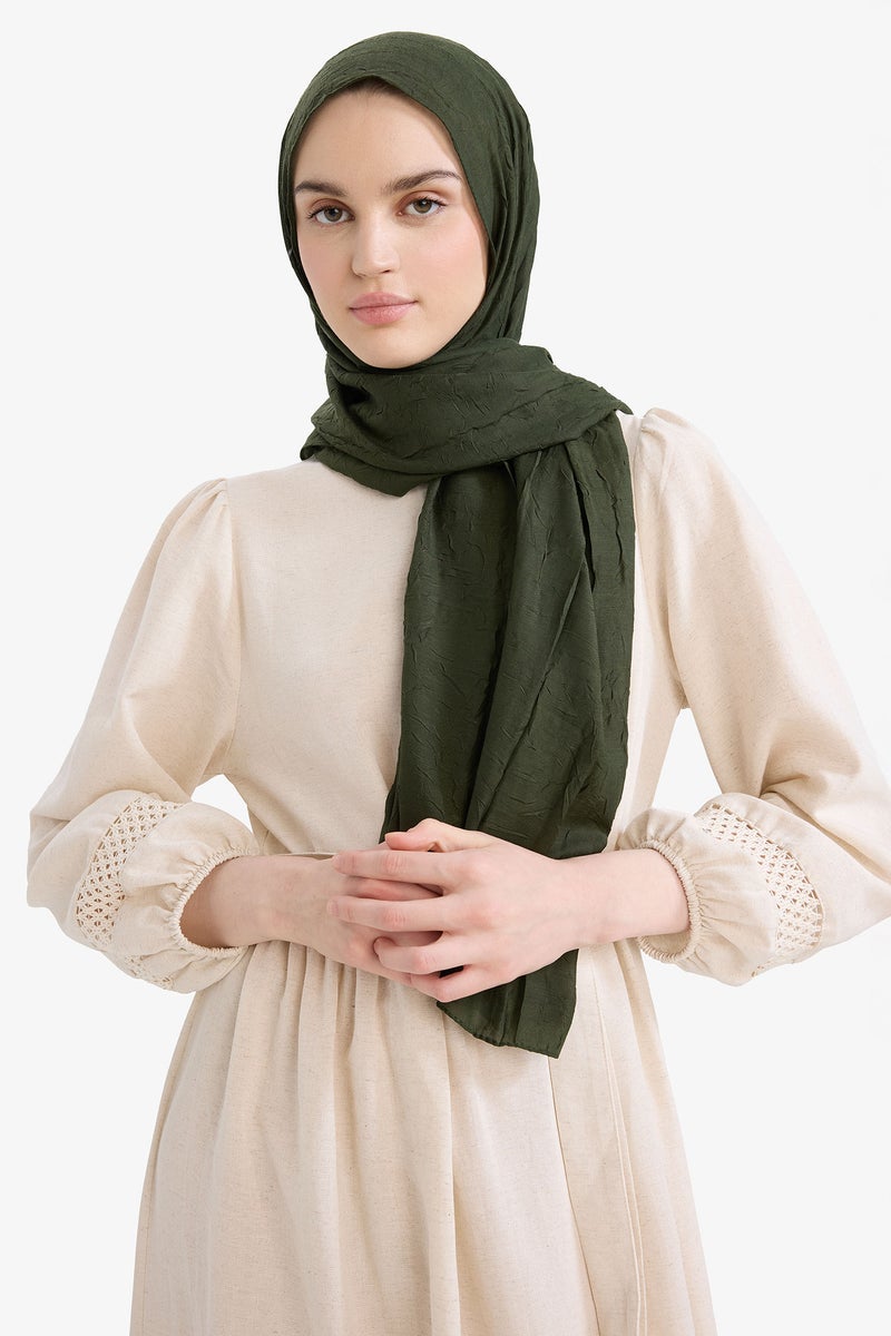 DeFacto Green Woman Woman Crepe Shawl Casual - Image 2