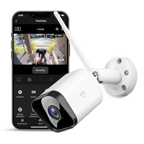 Geeni Hawk 3 1080P Outdoor Security Camera – 1-Pack Weatherproof Outdoor Cameras for Home Security Motion & Sound Detection and Night Vision, Supports Alexa & Google - Image 1