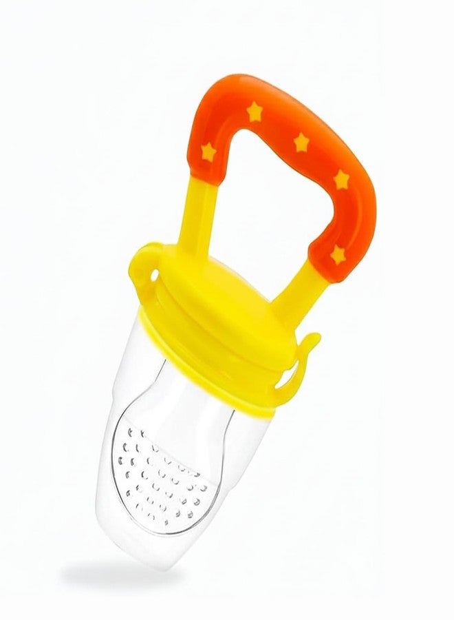 Safe-O-Kid Baby Fruit Nibbler/Pacifier - BPA-Free, 100% Pure Silicone, Teether for Baby | Soft Pacifier & Teether for Infants - Yellow - Image 1