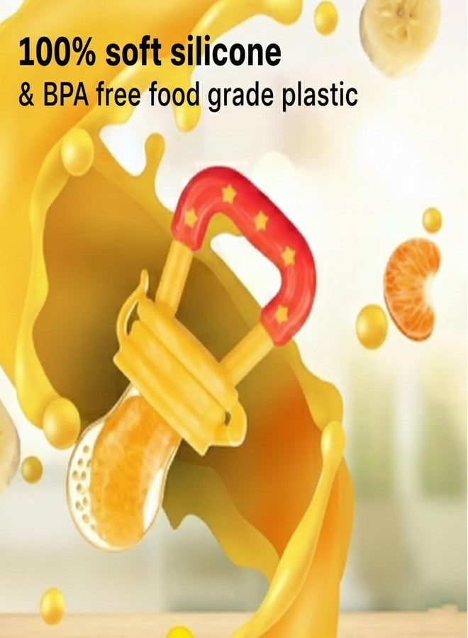 Safe-O-Kid Baby Fruit Nibbler/Pacifier - BPA-Free, 100% Pure Silicone, Teether for Baby | Soft Pacifier & Teether for Infants - Yellow - Image 4