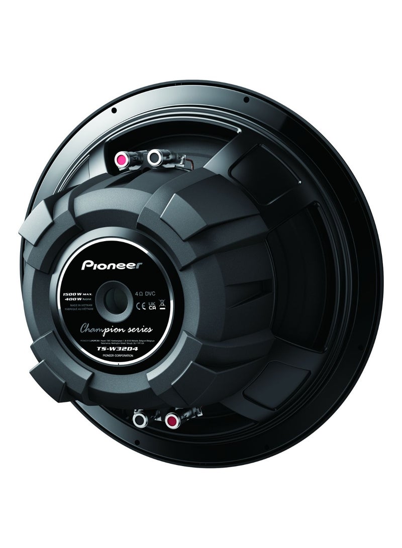 بايونير TS-W32D4 مضخم صوت مركب من سلسلة Champion، 30 سم / 12 بوصة، قوة 1500 واط كحد أقصى، 400 واط، ملف صوتي مزدوج (DVC) بمقاومة 4 أوم. - Image 2