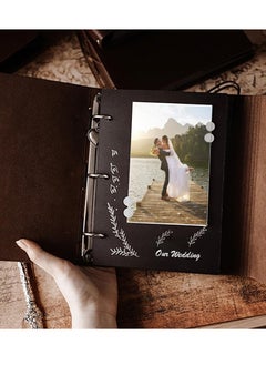 SYOSI Leather Photo Album Scrapbook, Leather Photo Album 11x8.2" Scrapbook Album Large Handmade Travel Scrapbook 60 Pages DIY Album for Anniversary,Wedding, Friends, Family, Couple Gifts  - Image 5