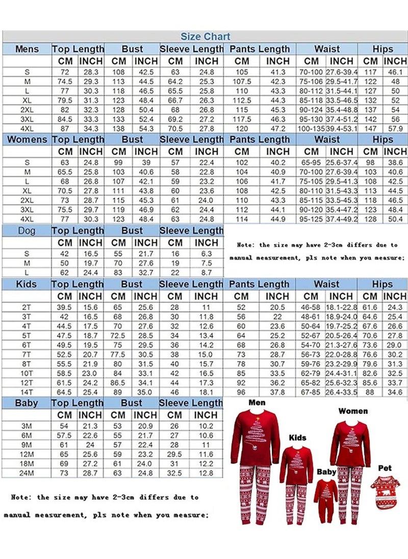 TAPIT Christmas Family Matching Pajamas Classical Nightwear Sleepwear Sets Long Sleeve Pjs for for Adults Kids and Baby Holiday Xmas Sleepwear Set (Dog zise)  - Image 4