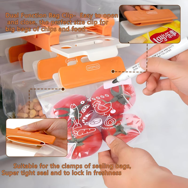 Bag Holder - Stainless Steel Magnetic Base Fridge Freezer Rack, Sticks to Metal Doors Firmly, Adjustable Arm Holds Bags Upright, Maintains Freshness, Organizes Shelves and Saves Space. - Image 4