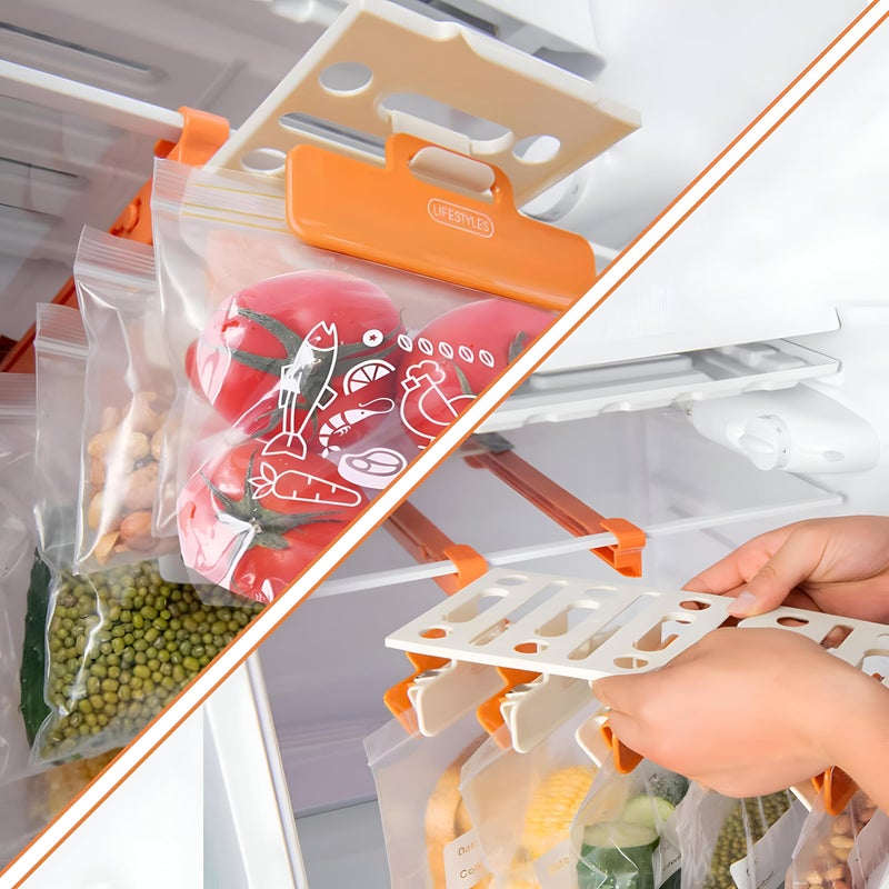 Bag Holder - Stainless Steel Magnetic Base Fridge Freezer Rack, Sticks to Metal Doors Firmly, Adjustable Arm Holds Bags Upright, Maintains Freshness, Organizes Shelves and Saves Space. - Image 3