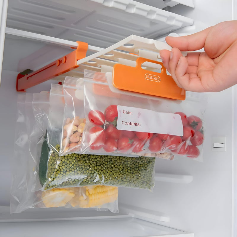 Bag Holder - Stainless Steel Magnetic Base Fridge Freezer Rack, Sticks to Metal Doors Firmly, Adjustable Arm Holds Bags Upright, Maintains Freshness, Organizes Shelves and Saves Space. - Image 2